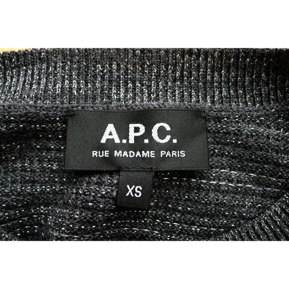 A.P.C. France Rivage Wool Metallic Gunmetal Sweater Knit Top SSENSE XS $245 - Picture 5 of 9